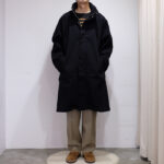 (GRAPHPAPER) HARD TWILL STAND COLLAR COAT - BLACK