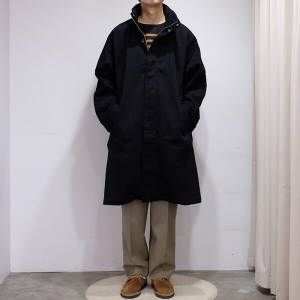 新品 DOUBLE FACE TWILL STAND COLLAR COAT