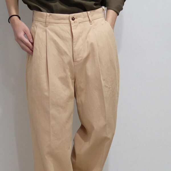 MAATEE & SONS) 2P 弱テーパード CHINO TROUSERS GARMENT DYE PINK