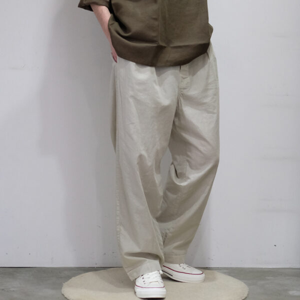 HERILL ヘリル COTTONSILK EASYPANTS - BEIGE-