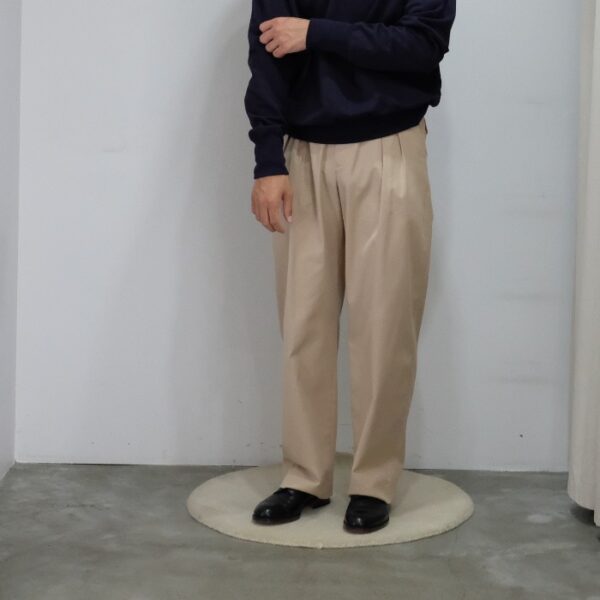 SUPER FINE WOOL COTTON TWILL SLACKSメンズ