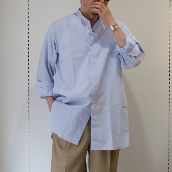 MAATEE&SONS｜BAND COLLAR SHIRTS”ELIZABETH” FRENCH BLUE｜VELISTA