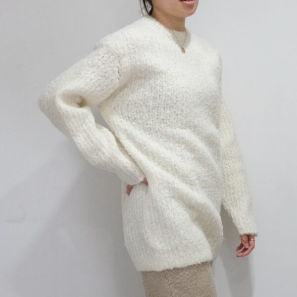 auralee) MILLED WOOL MOAL KNIT BIG P/O WHITE｜VELISTA online store