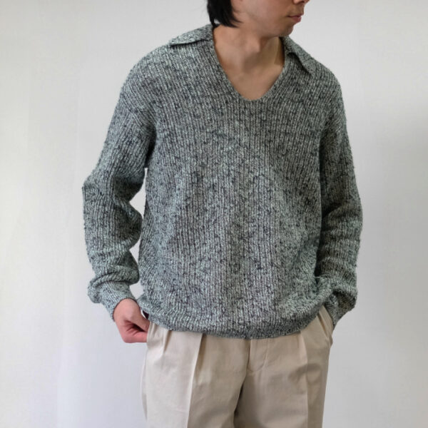 オーラリー、(AURALEE) COTTON SLUB MIX TOP YARN RIB KNIT SKIPPER