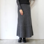 【着用1回】オーラリー　ミルドフレンチメリノリブニットフレアスカート　アイボリー 50%OFF】【AURALEE オーラリーレディース】MILLED FRENCH MERINO RIB