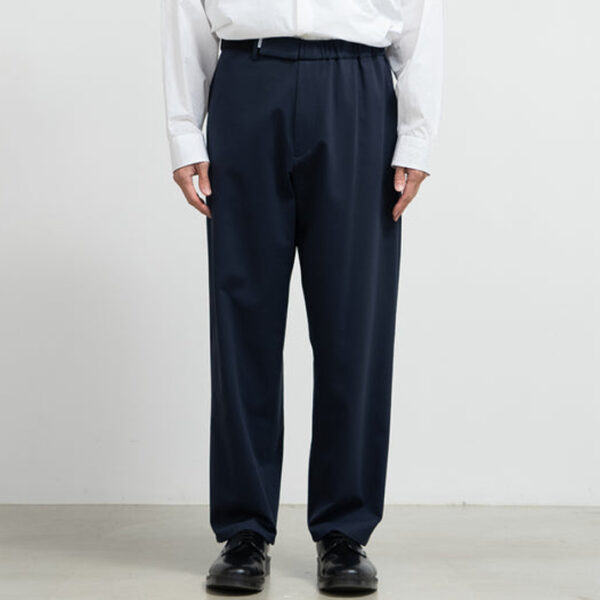 GRAPHPAPER｜COMPACT PONTE WIDE TAPERED CHEF PANTS NAVY｜VELISTA 