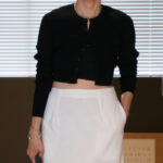 auralee) *COTTON HIGH GAUGE RIB KNIT CROPPED CREW NECK CARDIGAN