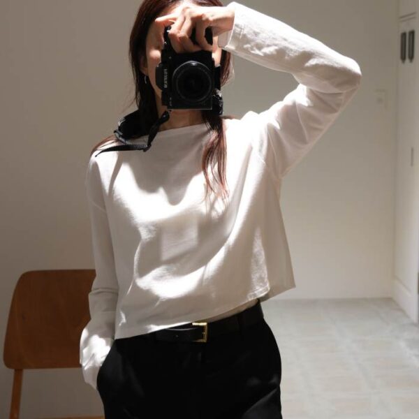 オーラリー(auralee) HIGH GAUGE COTTON JERSEY BOAT NECK L/S TEE