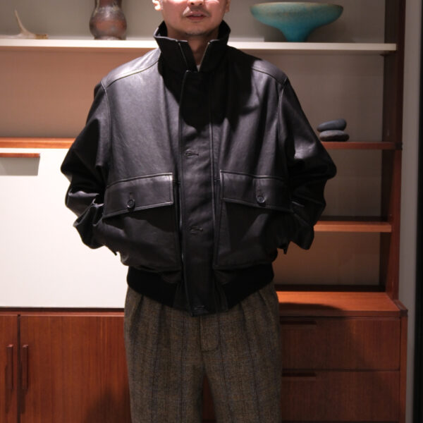 オーラリー(AURALEE) TEXTURED LAMB LEATHER BLOUSON