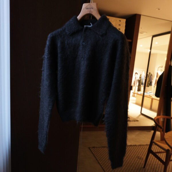 オーラリー(auralee) *BRUSHED SUPER KID MOHAIR KNIT POLO