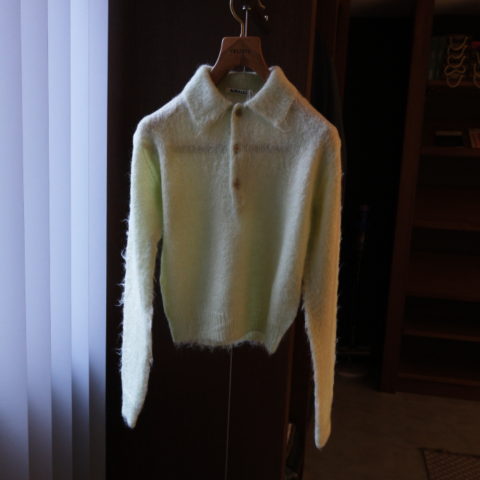 オーラリー(auralee) *BRUSHED SUPER KID MOHAIR KNIT POLO