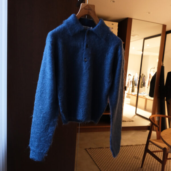 オーラリー(auralee) *BRUSHED SUPER KID MOHAIR KNIT POLO