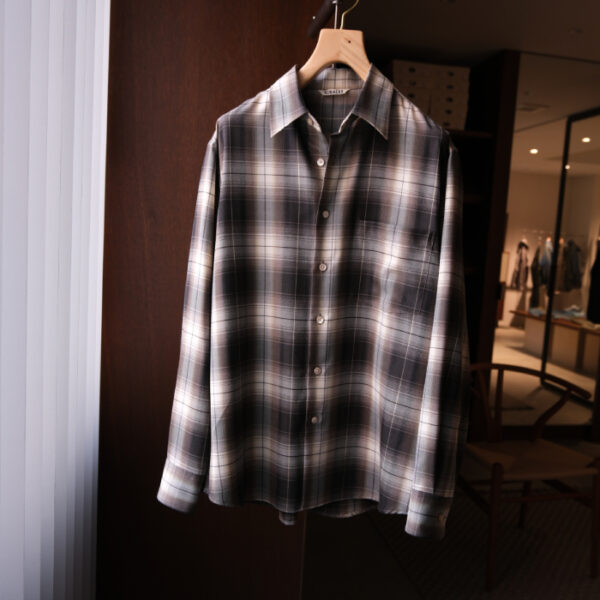 オーラリー(AURALEE) SUPER LIGHT WOOL CHECK SHIRT