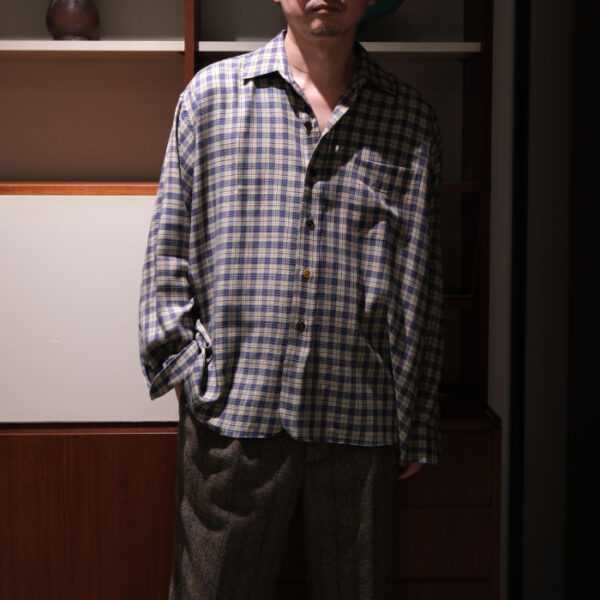 マーティーアンドサンズ(MAATEE&SONS) OVER SHIRTS "SILK RAYON CHECK"