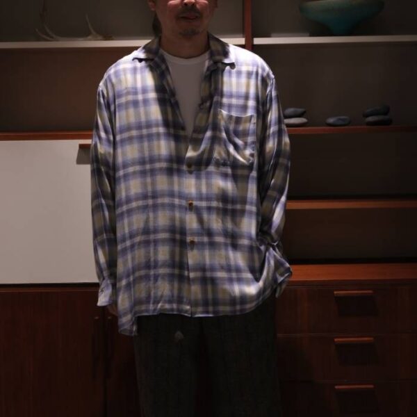 マーティーアンドサンズ(MAATEE&SONS) OP COLLAR SHIRTS "RAYON SILK WHITE OMBRE""