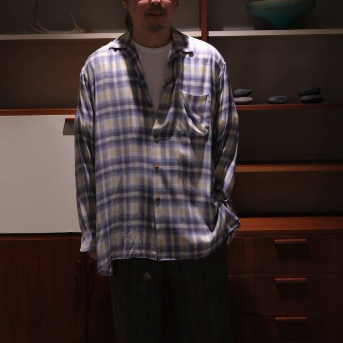 マーティーアンドサンズ(MAATEE&SONS) OP COLLAR SHIRTS "RAYON SILK WHITE OMBRE""