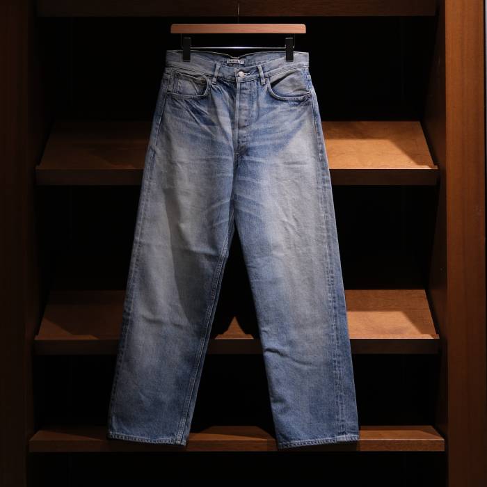 オーラリー(AURALEE) *SELVEDGE FADED HEAVY DENIM WIDE PANTS
