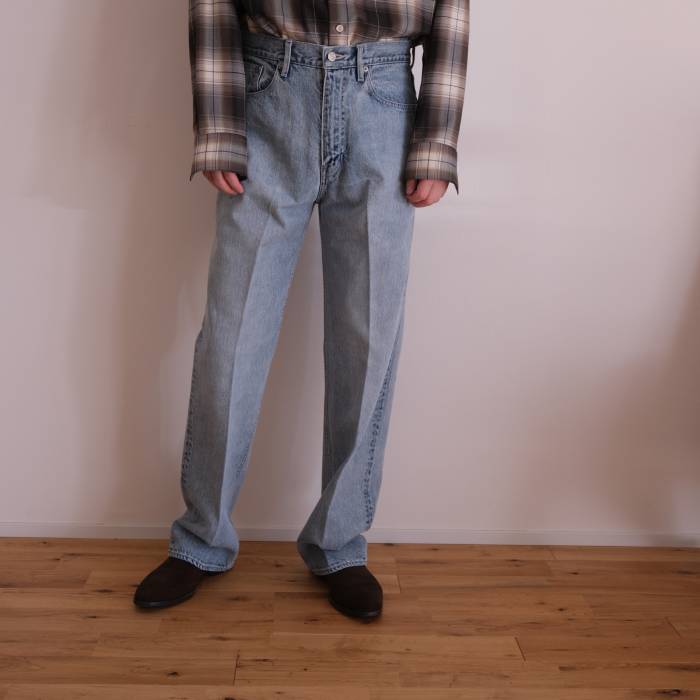 オーラリー(AURALEE) *FADED HEAVY DENIM CENTER-PLEATED PANTS