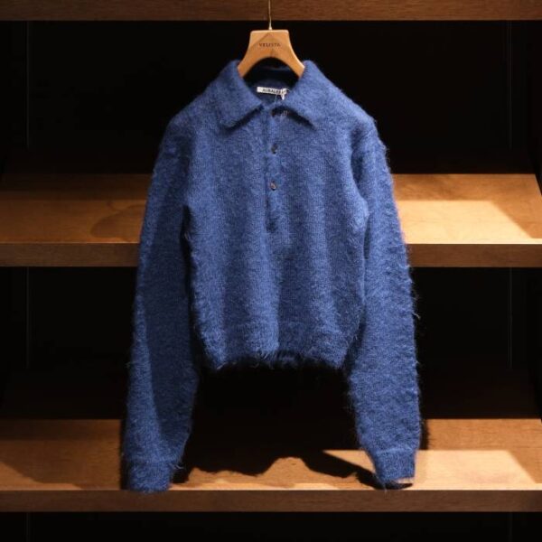 オーラリー(auralee) *BRUSHED SUPER KID MOHAIR KNIT POLO