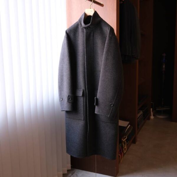 ポステレガント(POSTELEGANT) WOOL REVER STAND COLLAR COAT