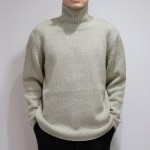 オーラリー、(AURALEE) CAMEL WOOL MIX KNIT TURTLE NECK P/O