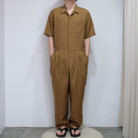 オーラリー、(AURALEE) WOOL CUPRA LINEN CLOTH JUMPSUIT