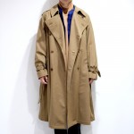 wool cashmere flannel big trench coat
