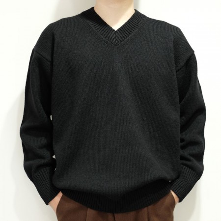 オーラリー、(AURALEE) FELT WOOL YARN KNIT V-NECK P/O、トップス