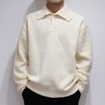 オーラリー、(AURALEE) HARD TWIST MERINO KNIT BIG POLO、トップス