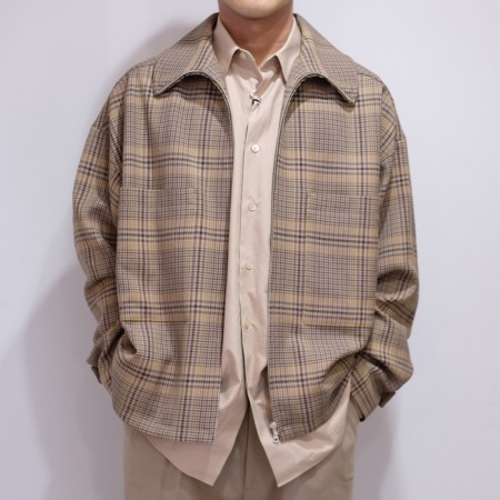 オーラリー、(AURALEE) WOOL SERGE CHECK ZIP-UP BLOUSON、アザー