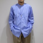 HERILL｜SUVIN STAND COLLAR SHIRTS SAX｜VELISTA online