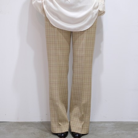 贈り物 HARD TWIST WOOL DOUBLE FACE CHECK SLACKS