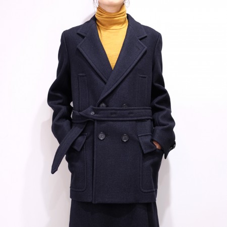 オーラリー、(auralee) WOOL SILK MELTON HALF COAT、アウターコート