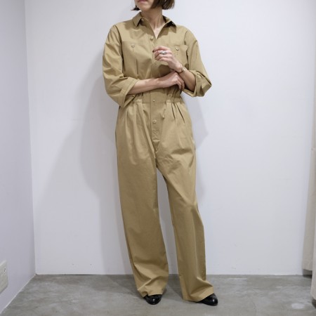 AURALEE WASHED CAVALRY TWILL JUMPSUIT | labiela.com